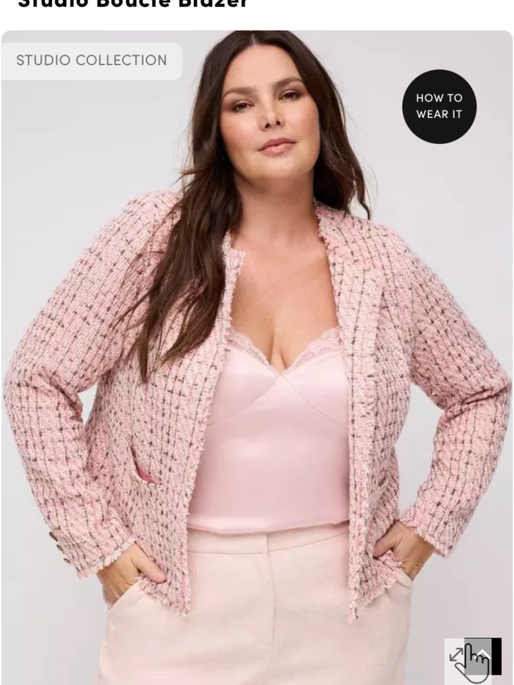Torrid Studio Bouclé Pink Blazer size 3